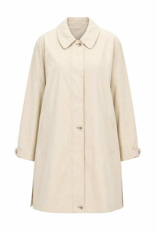 St. Bernard Women’s Beige Long Trench Coat Size 14 Classic Lined