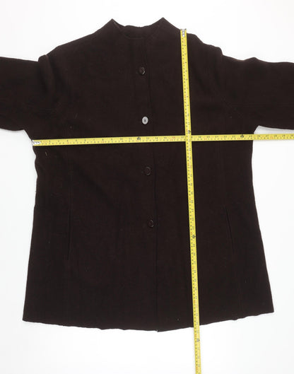 Mandarin Blue Unisex Adults Brown Wool Mid-Length Overcoat 2XL
