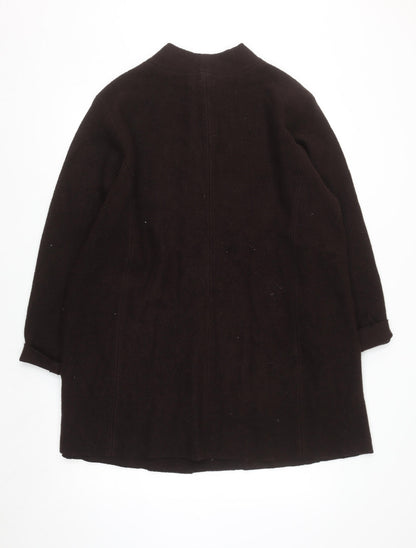 Mandarin Blue Unisex Adults Brown Wool Mid-Length Overcoat 2XL