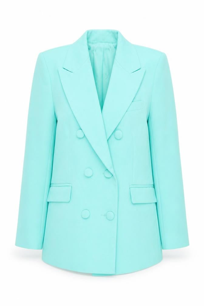 Primark Women Blue Blazer Size 4 Double Breasted Lined Jacket