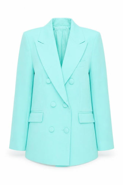 Primark Women Blue Blazer Size 4 Double Breasted Lined Jacket