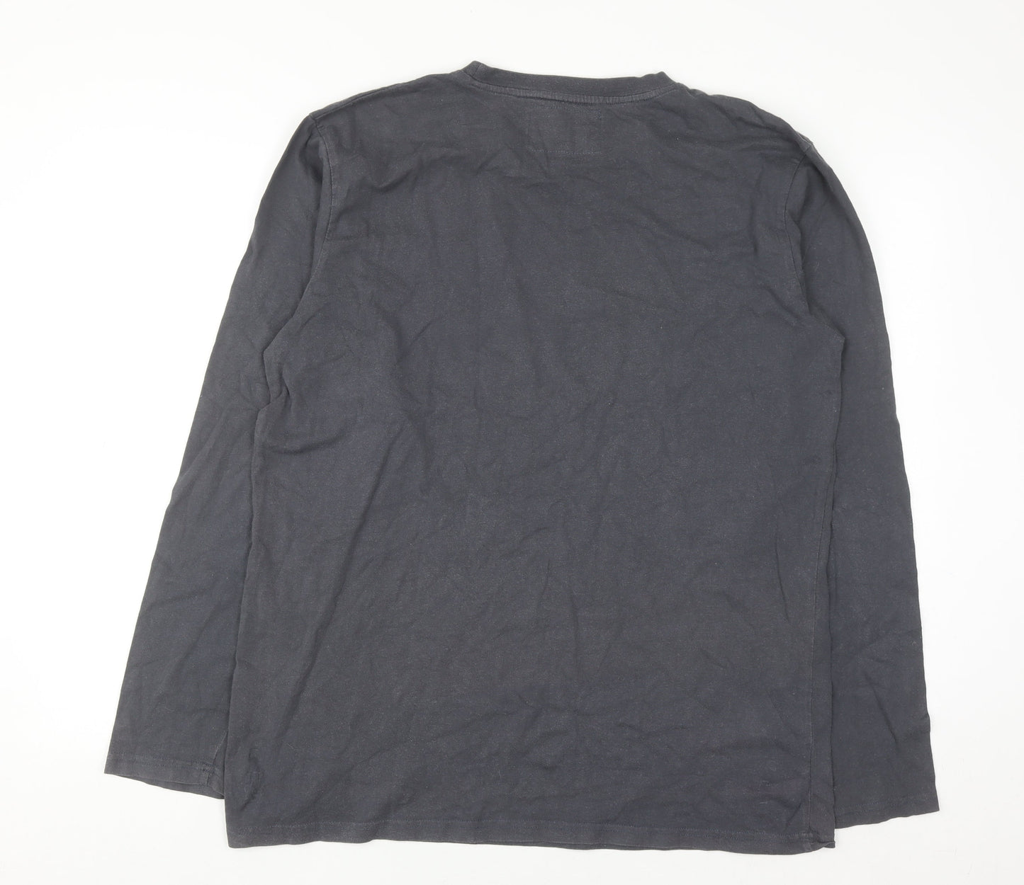 Kangaroo Poo Men's Black Long Sleeve Graphic Cotton Top L