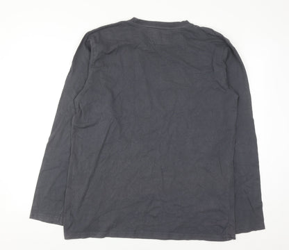 Kangaroo Poo Men's Black Long Sleeve Graphic Cotton Top L