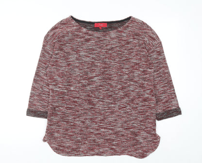 Next Women Red Knit Crew Neck Pullover Jumper Size 14