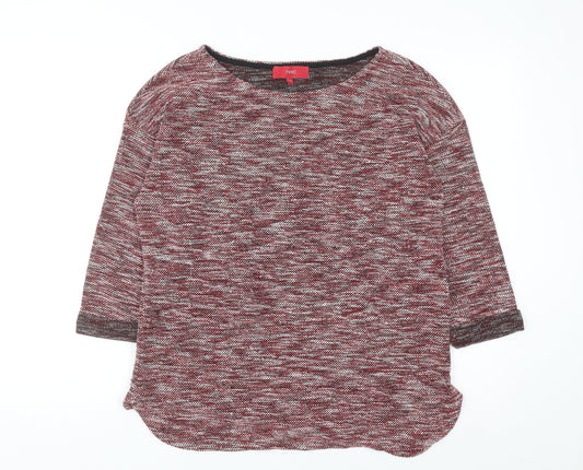Next Women Red Knit Crew Neck Pullover Jumper Size 14