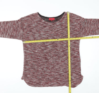 Next Women Red Knit Crew Neck Pullover Jumper Size 14