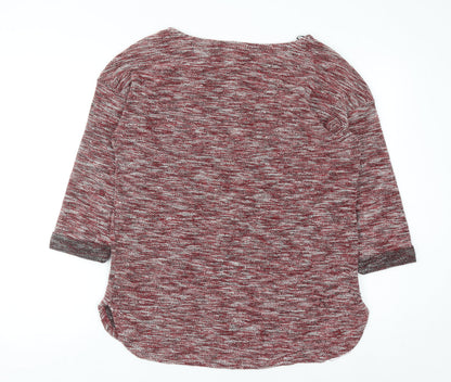 Next Women Red Knit Crew Neck Pullover Jumper Size 14
