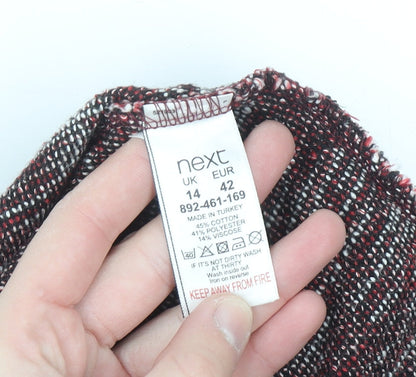 Next Women Red Knit Crew Neck Pullover Jumper Size 14