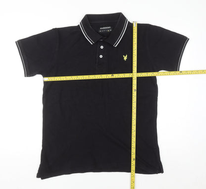 Lyle & Scott Men's Black Polo Shirt Size L Cotton Short Sleeve Classic