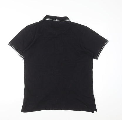 Lyle & Scott Men's Black Polo Shirt Size L Cotton Short Sleeve Classic