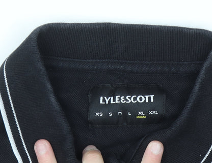 Lyle & Scott Men's Black Polo Shirt Size L Cotton Short Sleeve Classic
