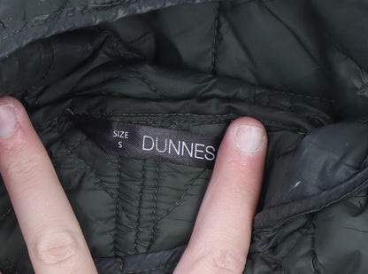 Dunnes Stores Men's Green Quilted Hooded Long Coat Size S