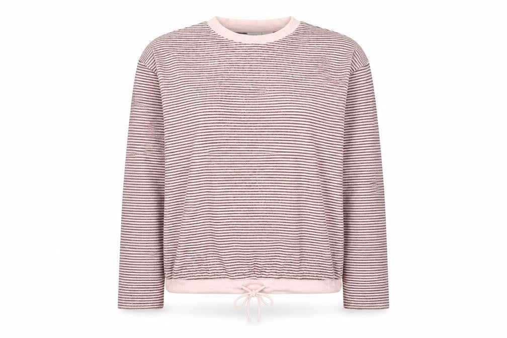 Lands' End Womens Pink Striped Pullover Jumper Medium
