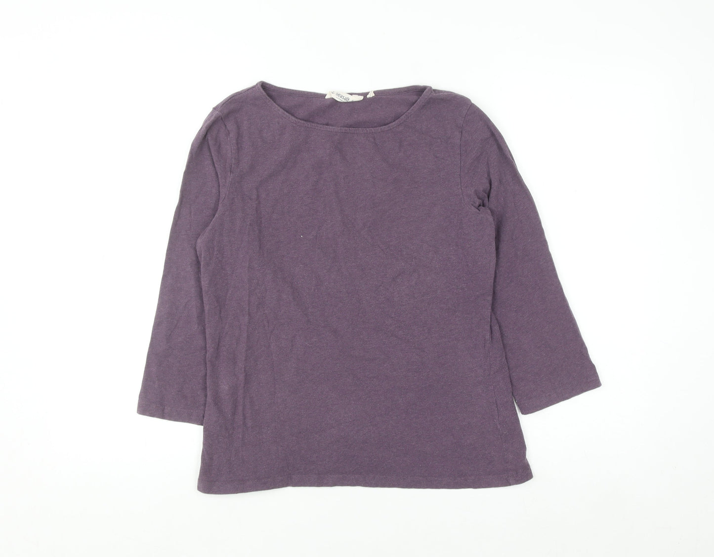 Seasalt Cornwall Women’s Purple 3/4 Sleeve Cotton Stretch Top UK 14