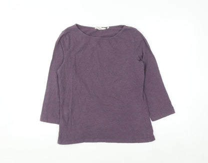 Seasalt Cornwall Women’s Purple 3/4 Sleeve Cotton Stretch Top UK 14
