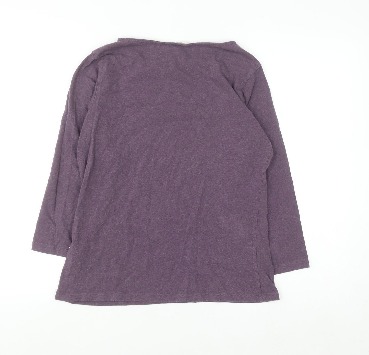 Seasalt Cornwall Women’s Purple 3/4 Sleeve Cotton Stretch Top UK 14