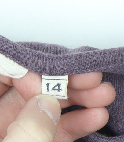 Seasalt Cornwall Women’s Purple 3/4 Sleeve Cotton Stretch Top UK 14