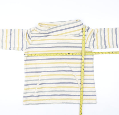 Seasalt Cornwall Women's Cream Striped Pullover Sweatshirt UK 12 Organic Cotton