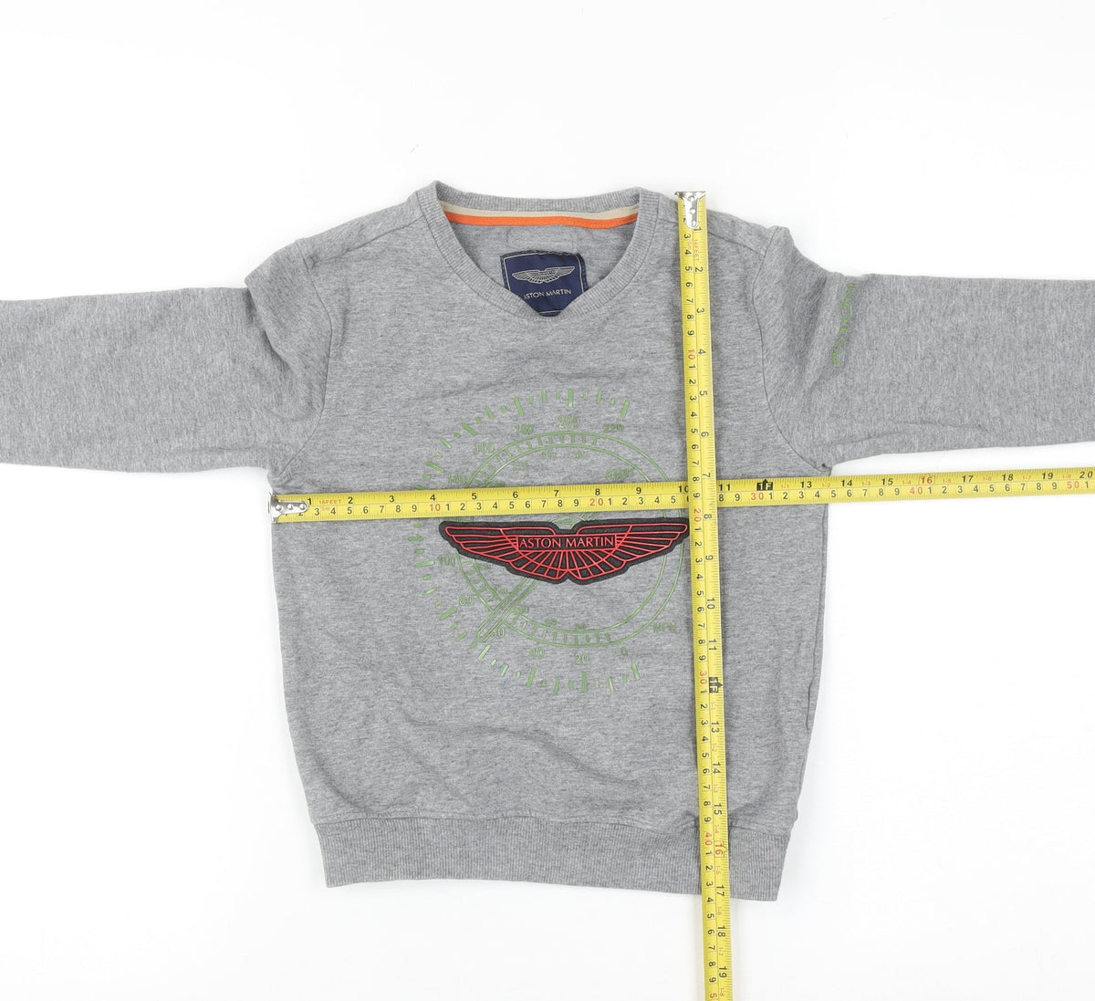 Aston Martin Boys Grey Cotton Pullover Sweatshirt Size 6 Years