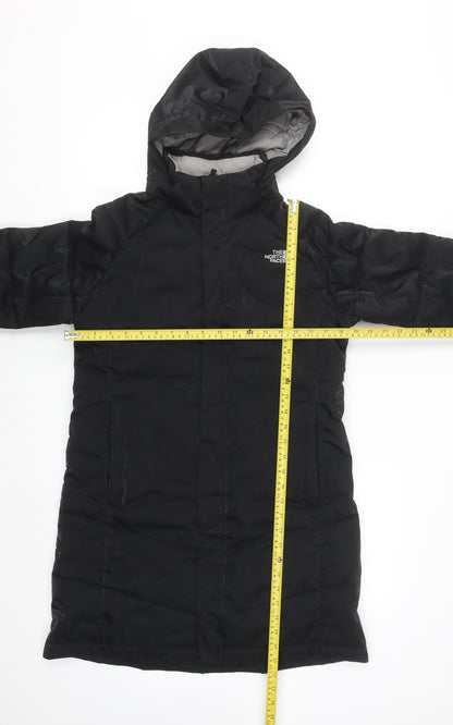 The North Face Teens Black Long Puffer Coat Hooded L Waterproof Lined