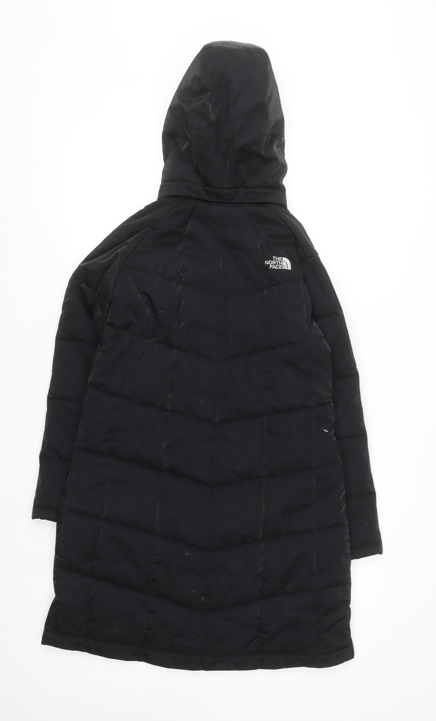 The North Face Teens Black Long Puffer Coat Hooded L Waterproof Lined