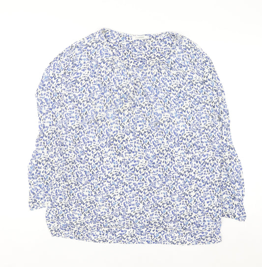 Marks and Spencer Women Blue Abstract Jersey Blouse Size 10