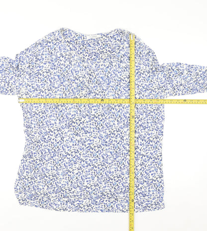 Marks and Spencer Women Blue Abstract Jersey Blouse Size 10