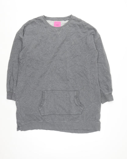 Next Women's Grey XL Longline Pullover Sweatshirt Tunic