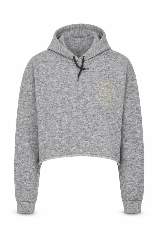 Harry Potter Women's Grey Cropped Pullover Hoodie Size 10 Hogwarts Print