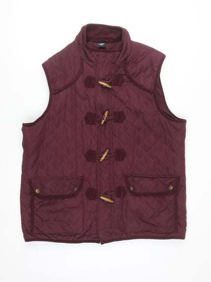 Cotton Traders Women's Red Quilted Toggle Waistcoat L