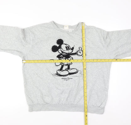 H&M Disney Women Grey Mickey Mouse Sweatshirt Size M