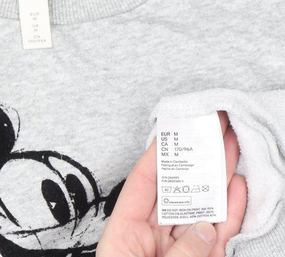 H&M Disney Women Grey Mickey Mouse Sweatshirt Size M