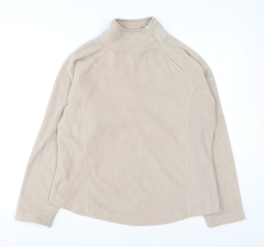 Active Womens Beige Fleece Pullover Sweatshirt Size 16-18