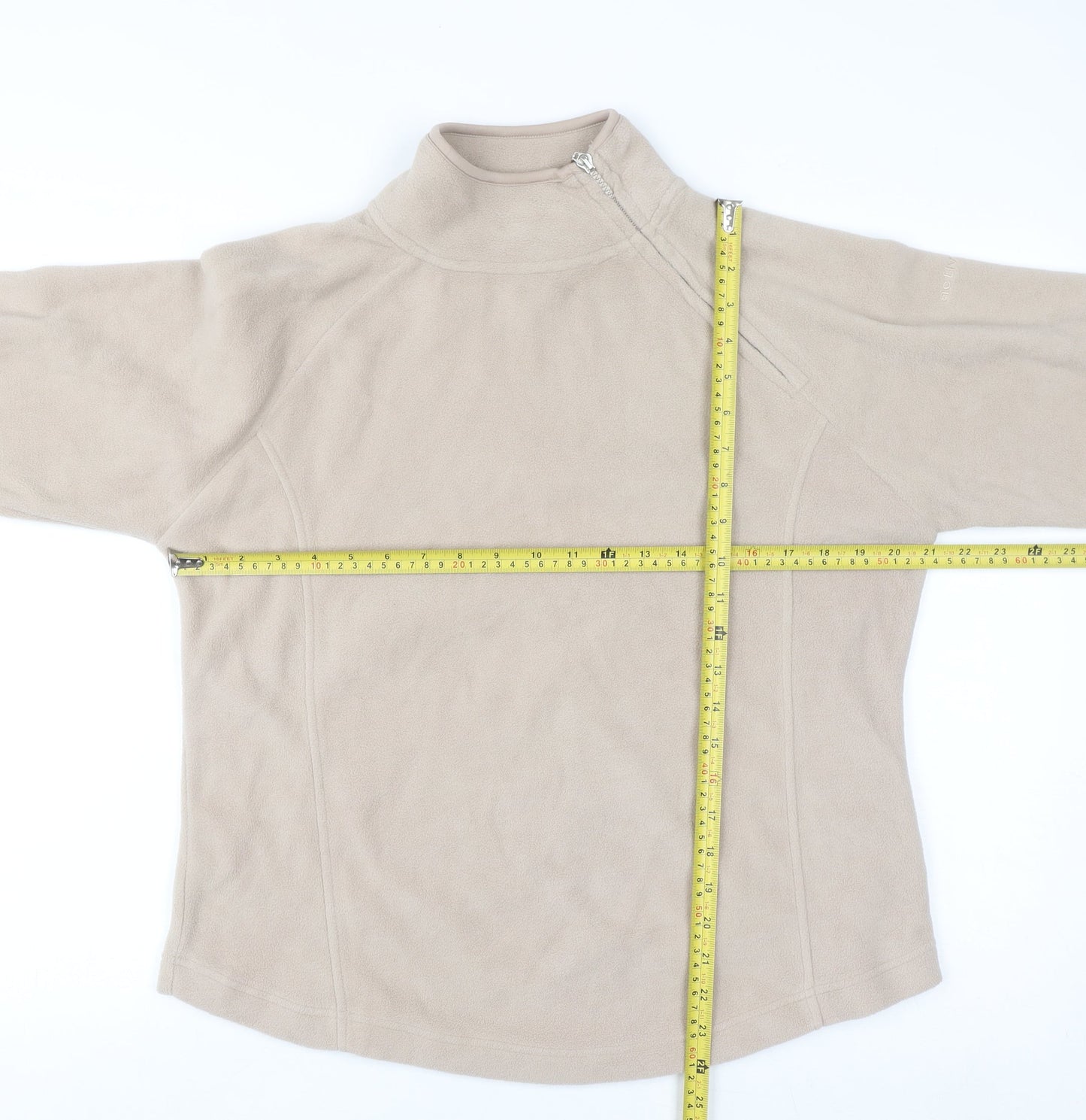 Active Womens Beige Fleece Pullover Sweatshirt Size 16-18