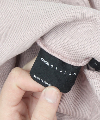 ASOS Design Womens Pink Roll Neck Pullover Sweatshirt Size M Cotton Blend