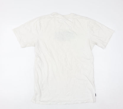 Diesel Men's White Small Logo Cotton Crew Neck T-Shirt