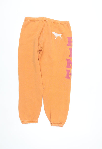 Victoria's Secret PINK Orange Women's XS Logo Cuffed Sweatpants