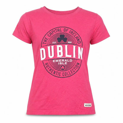 Irish Connexxion Women’s Pink Dublin Cotton T-Shirt Size 12