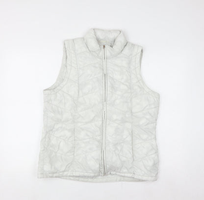 Principles Women's White Quilted Puffer Waistcoat Size 16