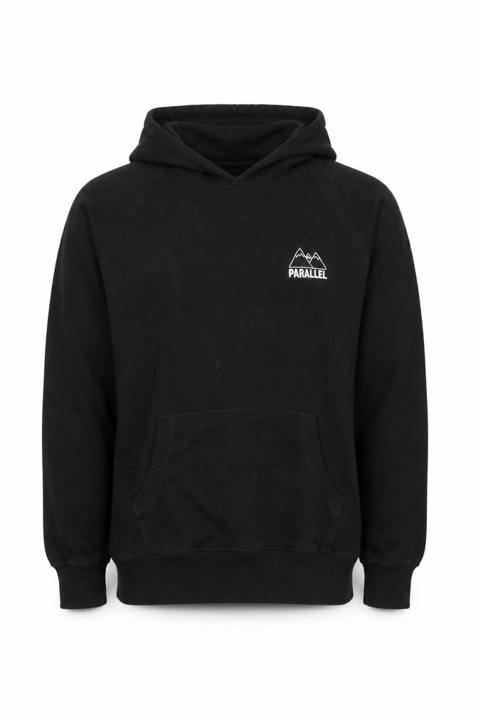Parallel Men's Black Large Pullover Hoodie Fleece Cotton Blend