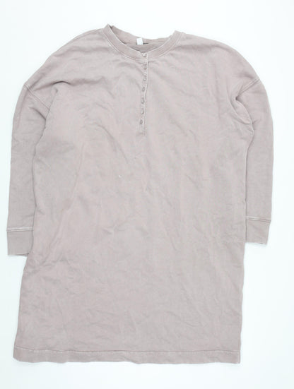 Next Women’s Beige Henley Long Sleeve Cotton Pullover XL