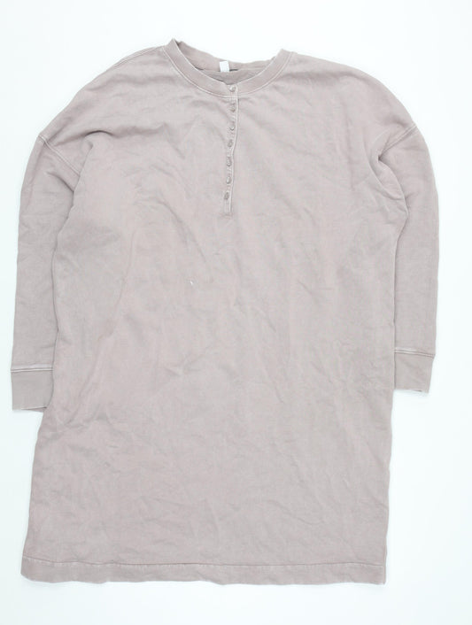 Next Women’s Beige Henley Long Sleeve Cotton Pullover XL