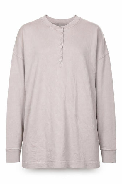 Next Women’s Beige Henley Long Sleeve Cotton Pullover XL