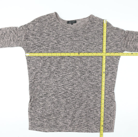 New Look Women's Grey Knit Pullover Jumper Size S