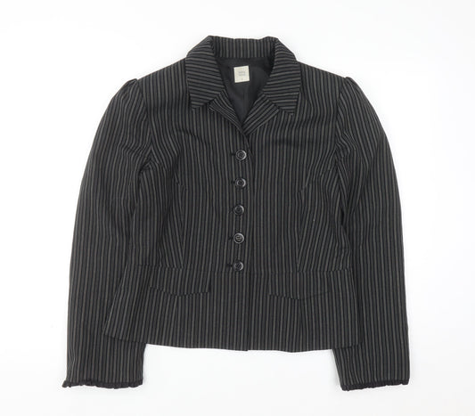 Noa Noa Women's Black Pinstripe Tailored Blazer Jacket Size M