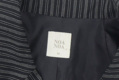 Noa Noa Women's Black Pinstripe Tailored Blazer Jacket Size M
