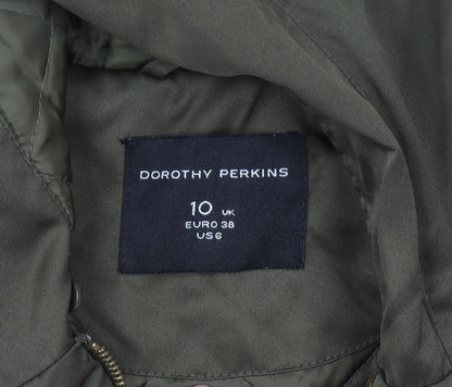 Dorothy Perkins Women’s Green Hooded Parka Jacket Size 10