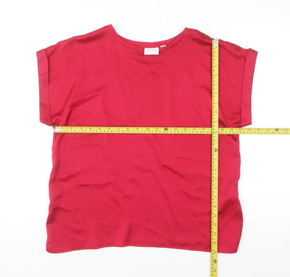 Vila Women's Red Short Sleeve Blouse Size 12