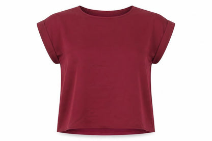 VILA Women's Red Short Sleeve Crew Neck Blouse Size 12