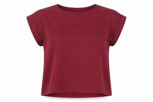 VILA Women's Red Short Sleeve Crew Neck Blouse Size 12